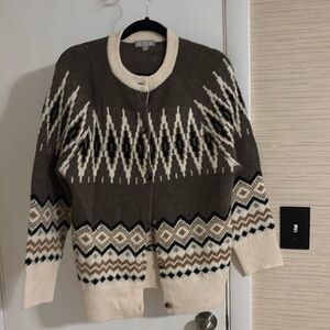 J Crew fair isle cardigan size large